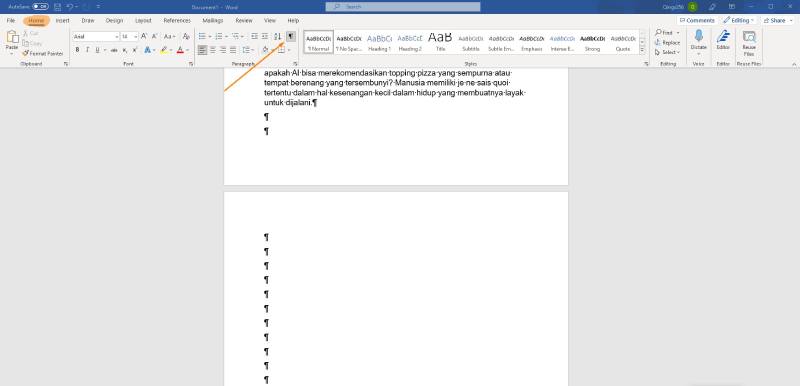 Hapus Halaman Kosong Tengah Paragraph Mark Ms Word