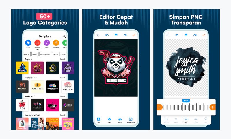 Logo Maker untuk Membuat Logo Latar Belakang Transparan Android