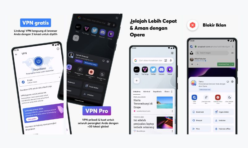 Browser Opera dengan VPN Membuka Situs Diblokir Kominfo