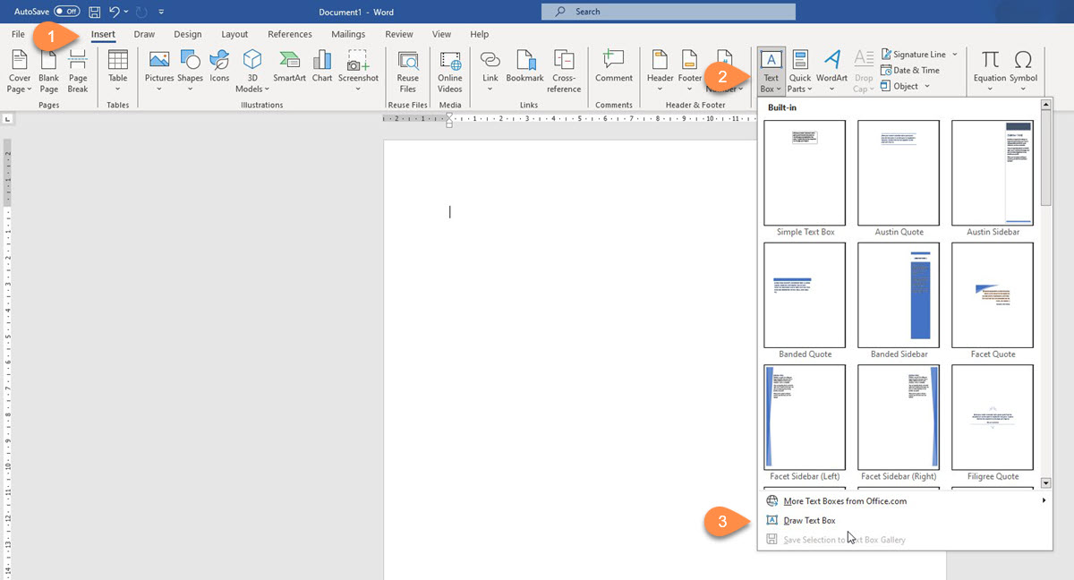 Miringkan Huruf dengan Draw Text Box di Word