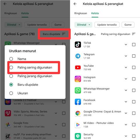 Aplikasi sering digunakan via Google Play Store