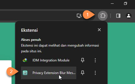 Cara Membuka Ekstensi Privacy Extension Blur WA Web